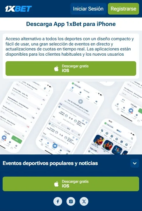 Descarga segura de 1xBet para iOS