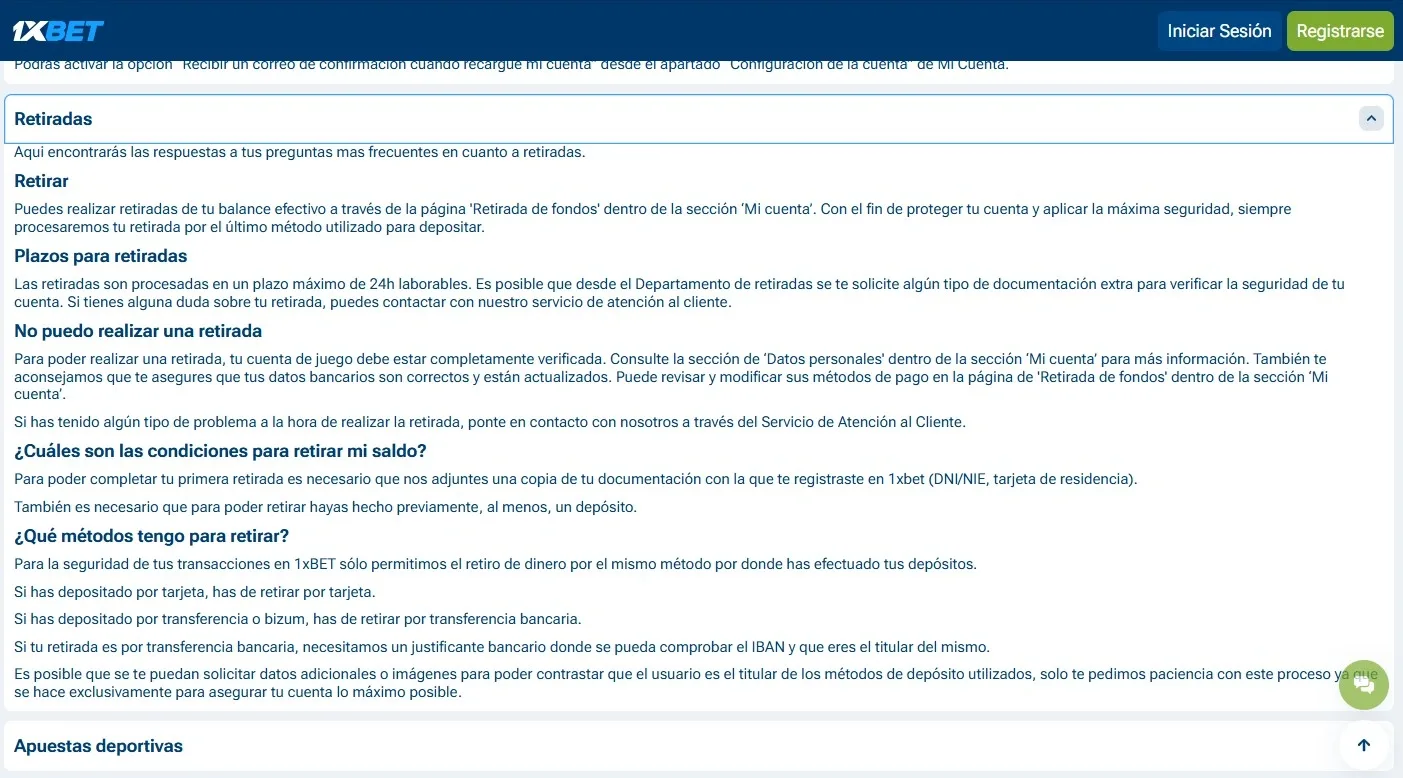 1xBet caja para depósitos y retiros seguros